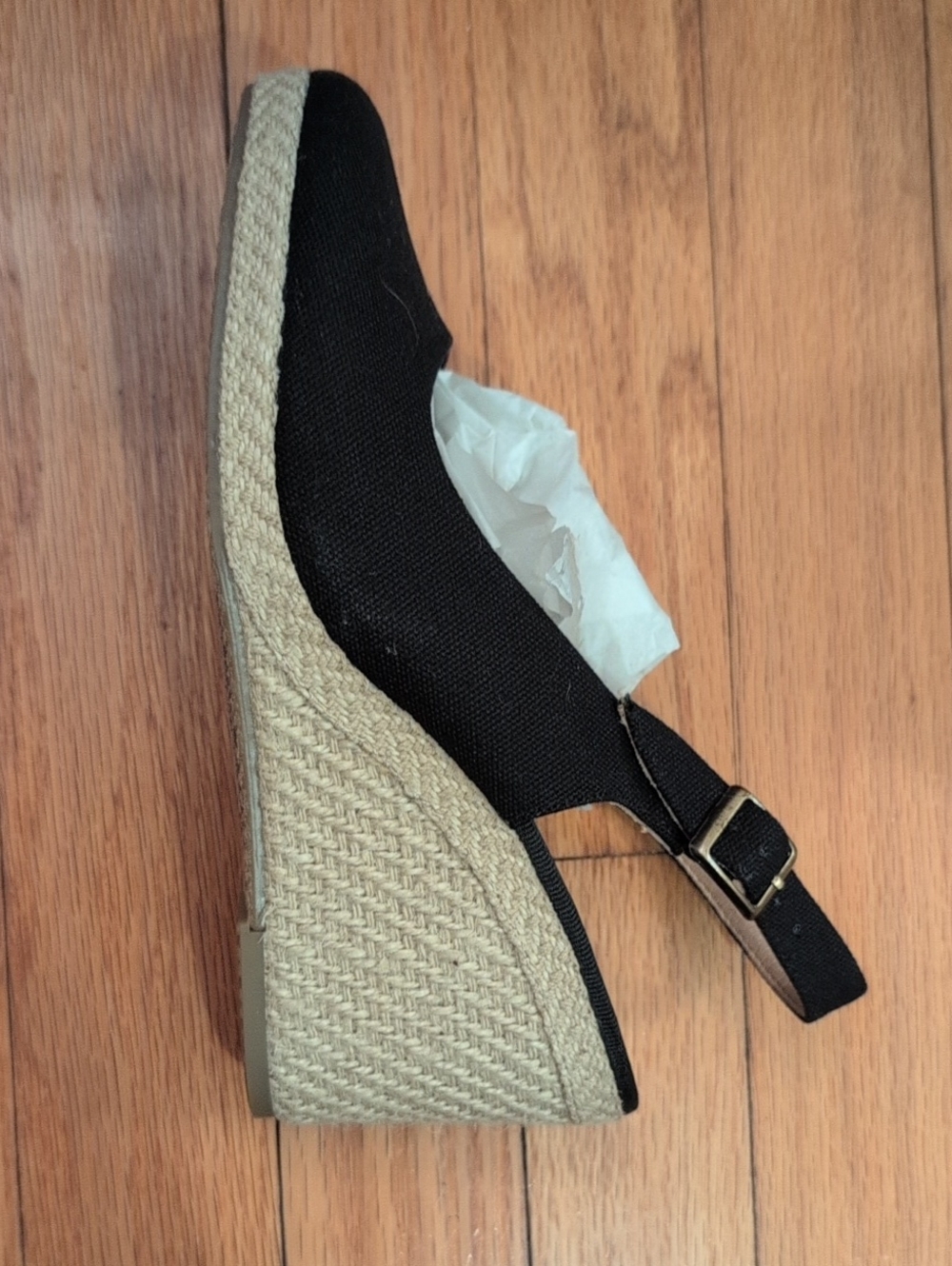 Dune London Black Espadrille Wedge Slingback